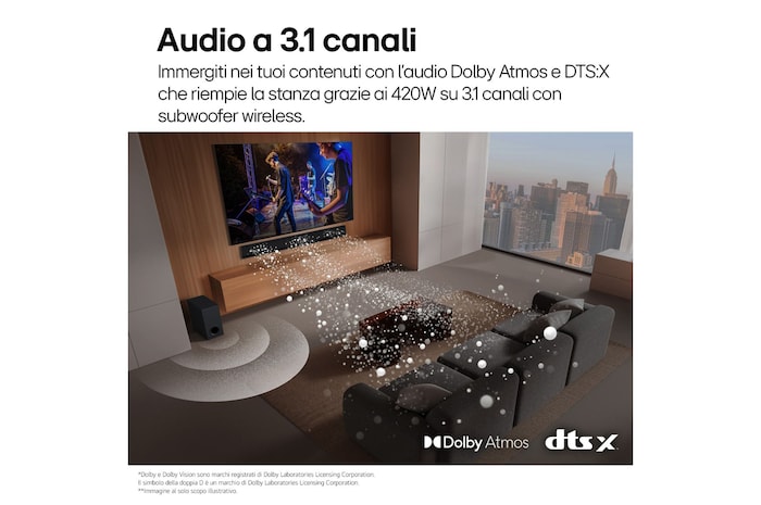 Audio a 3.1 canali soundbar SG10TY